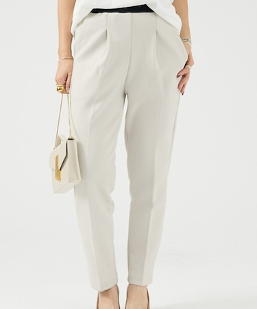 ウエストゴムポンチテーパードパンツ