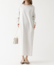 パール付きスウェットワンピース