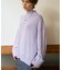 カシミヤ混バックダブルスリットモックネックプルオーバー