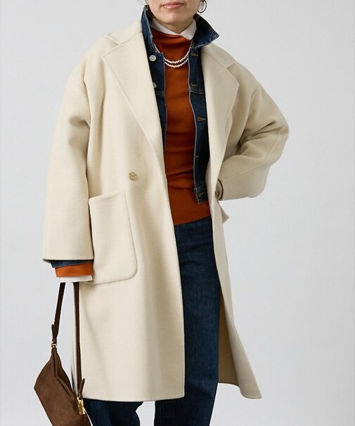 【リバーシブル】ダブルフェイスコート無地