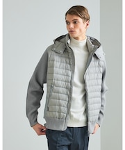 ニットコンビ　ダウンフード タフタ ブルゾン