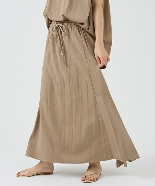 【セットアップ対応】レーヨンセットアップフレアスカート