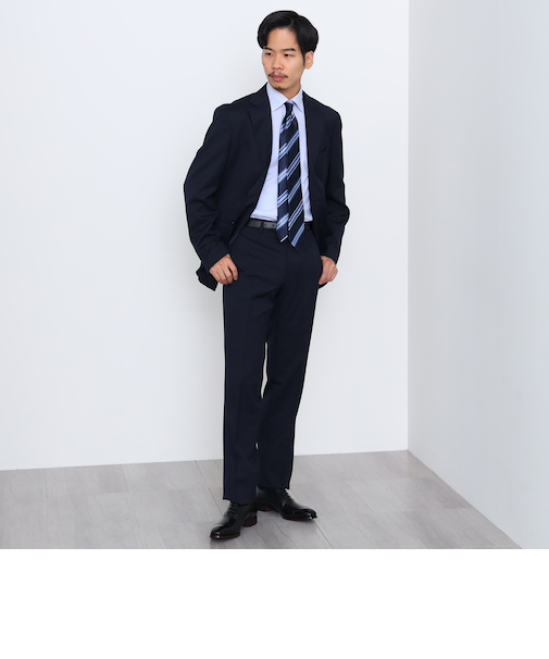 ベーシック ソリッド 2ボタン スーツ（ウォッシャブル・XS～XXL）