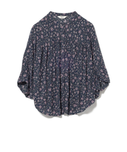 更紗花柄 切替ブラウス