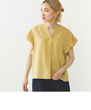 スキッパー 袖フリル プルオーバー