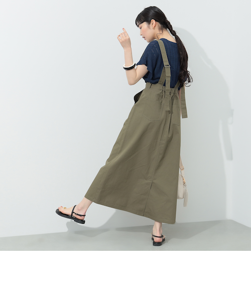 skep グレー サスペンダー付き フレアスカート FREAK'S STORE スカート サスペンダー付き Grampsスカート