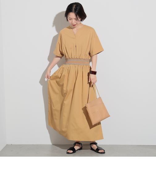 スモッキング刺繍 ワンピース