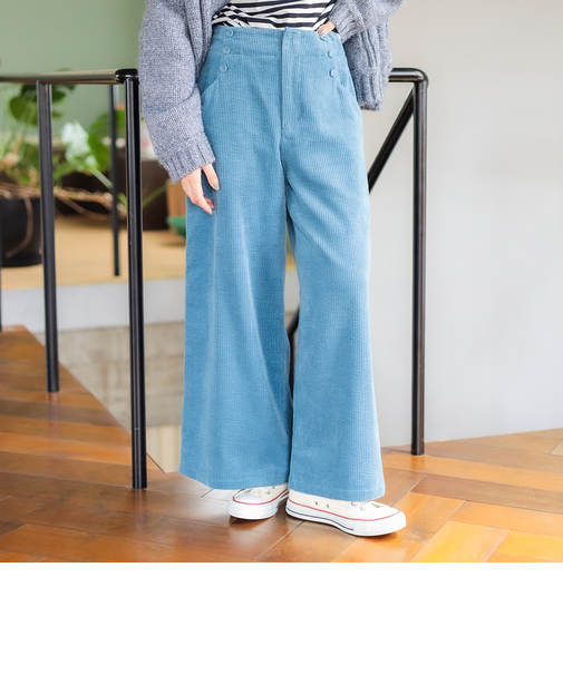サイドボタン コーデュロイパンツ