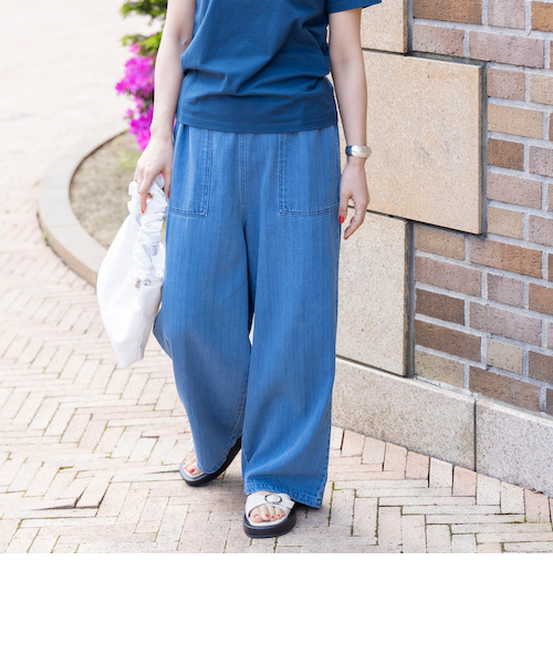 コットンリネンデニム イージーパンツ / 45R 45R（フォーティファイブアール）の「コットンリネンストレッチ