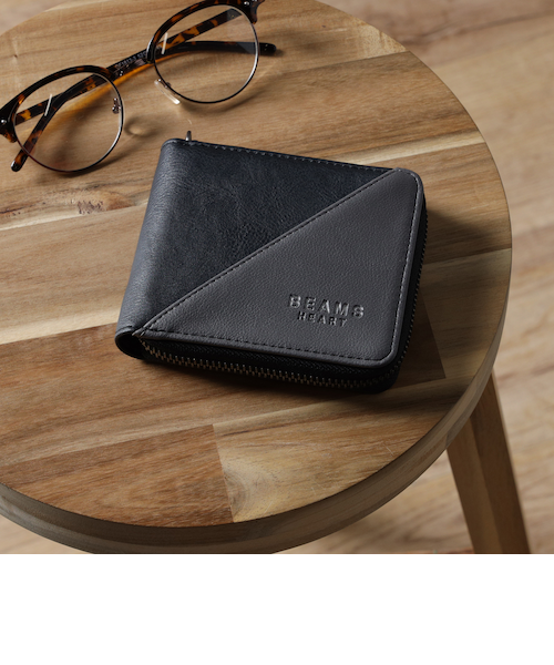 切替 フェイクレザー ジップ ウォレット｜ビームスアウトレットの