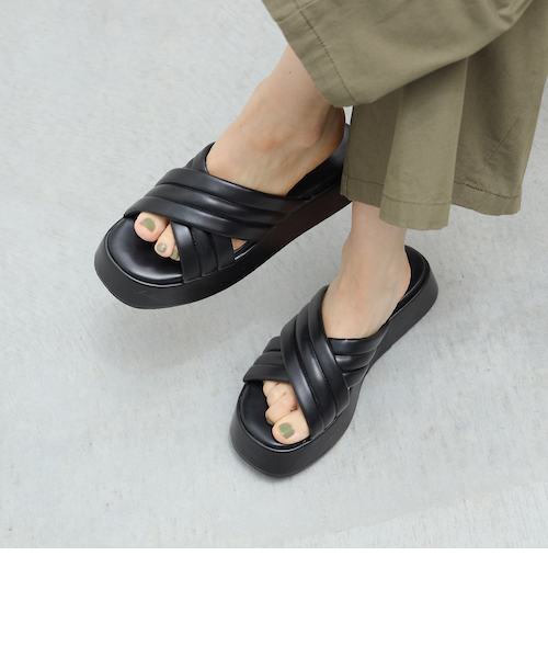 ビームス クロスサンダル SLIPPER × BEAMS 別注 スエード クロス