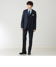 130's グレンチェック 3ボタン 3ピーススーツ（S～XXL・セットアイテム）