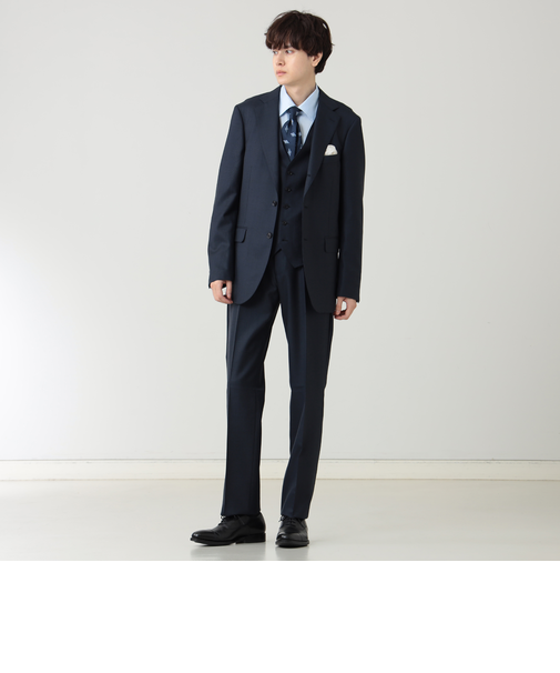 130's グレンチェック 3ボタン 3ピーススーツ(S~XXL・セットアイテム)