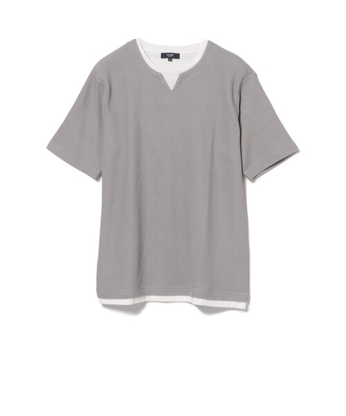 鹿の子 キーネック フェイクレイヤード Tシャツ（接触冷感）｜ビームス
