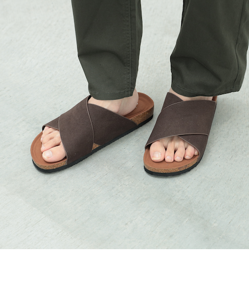  SLIPPER × BEAMS 別注 スエード クロス サンダル Ray BEAMS（レイ ビームス）【タイムセール】【別注】ISLAND