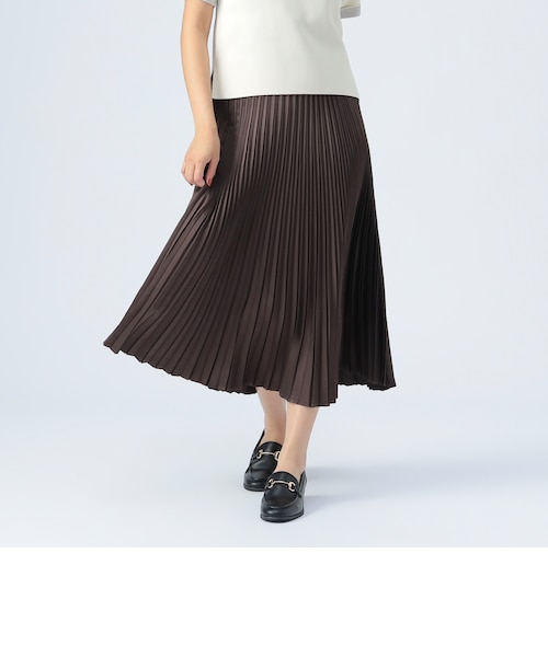極美品✨PLEATS PLEASE プリーツ　ロングスカート　ベージュ　裾変形 変形プリーツ ロングスカート｜ビームスアウトレットのアウトレット