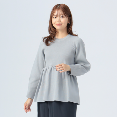 ペプラムフォルム プルオーバーニット