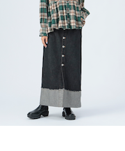 ターンバックデニム ボタン スカート（S～M）