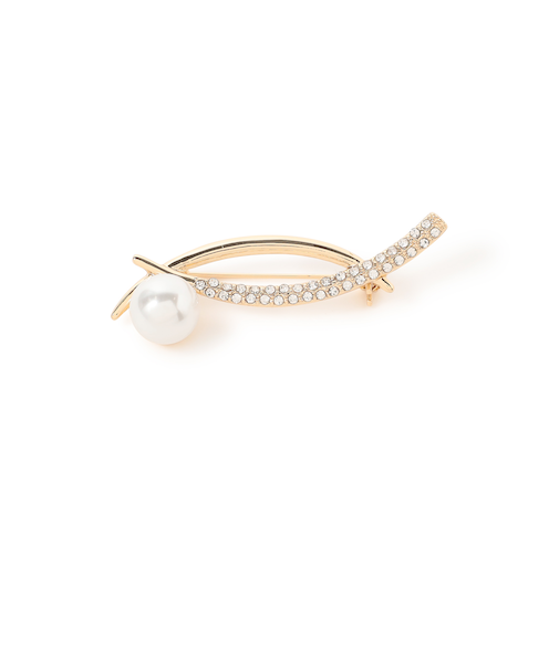 ビジュー ラインブローチ