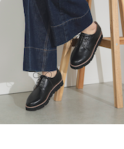 厚底 マニッシュ レースアップシューズ（22.5～24.5cm）