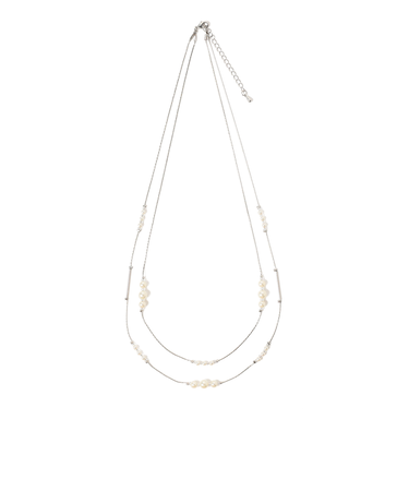 2連フェイクパール ミックスネックレス