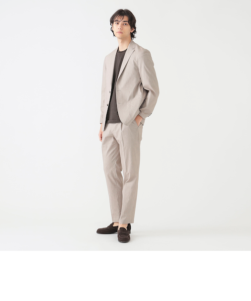 【セットアップ対応】麻ブレンド 2ボタンジャケット 25SS（S～XL・接触冷感・イージーケア）