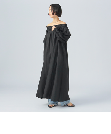 リネンミックス オフショルダーワンピース