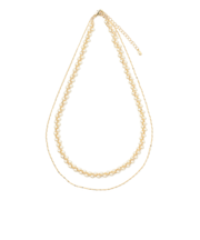 2連 フェイクパール ブレイド ネックレス