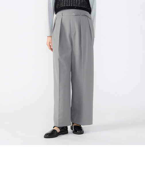 ベルト付き タックパンツ