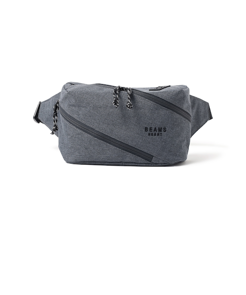 ポリエステル 杢素材 ツイスト ジップ ウエスト ポーチ