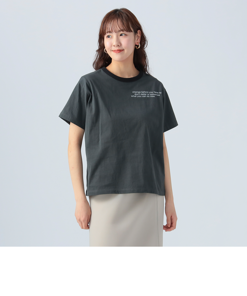 レタリングロゴ リンガーTシャツ