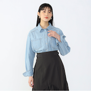 麻混 シャンブレー シャツ