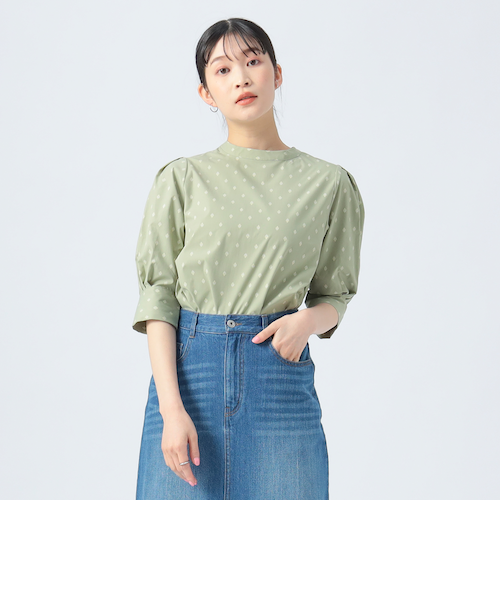 スタックチェックプリント ワイドボウタイブラウス｜トゥモロ－ランド