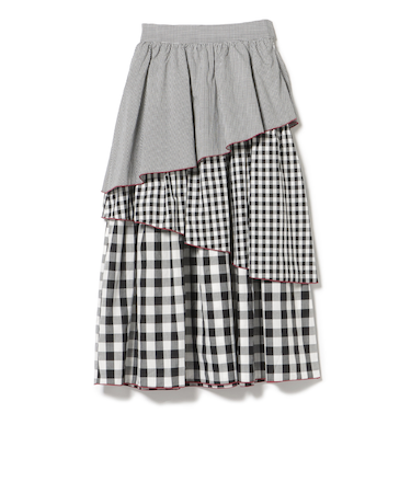 ギンガムチェック カラーメロー スカート