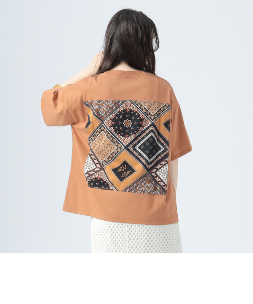 後 スカーフ柄 プルオーバー