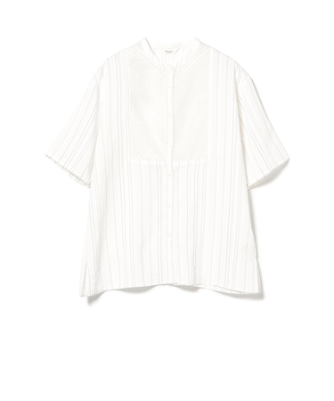 ストライプ柄 ピンタック シャツ