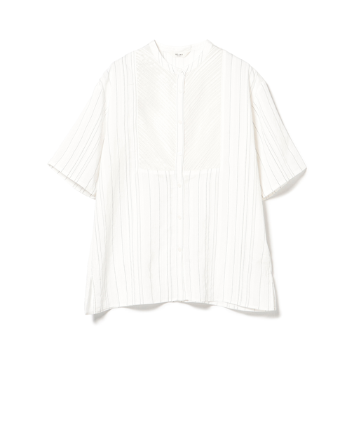 ストライプ柄 ピンタック シャツ