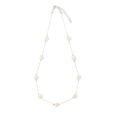 オーバル フェイクパール ロングネックレス