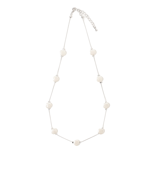 オーバル フェイクパール ロングネックレス