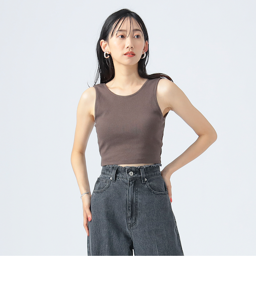 カップ付き クロップド タンクトップ