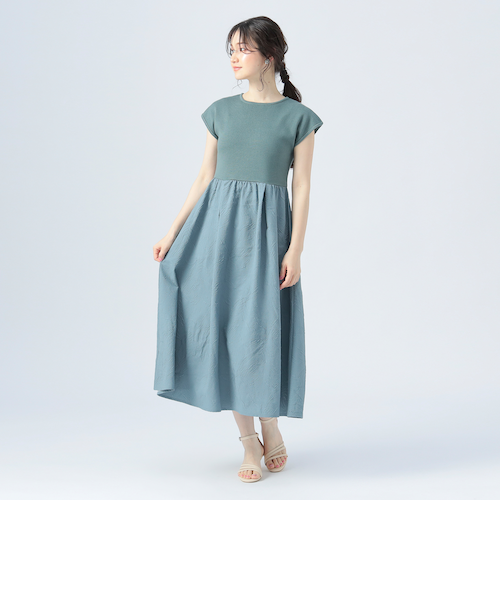 7856. 【極美品】 Waltz by BEAMS ジャガードワンピース ジャカード コンビ ワンピース｜ビームスアウトレットの