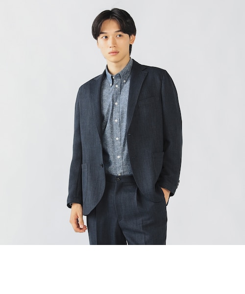 【BLUE】【ウォッシャブル・軽量】テックカラミ 2ボタン ジャケット 25SS(S~XL) BLUE】【ウォッシャブル・軽量】テックカラミ 2ボタン ジャケット 25SS