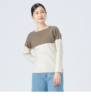 総針 配色 プルオーバー