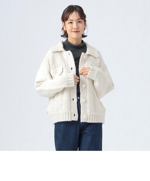 Gジャン風 ニット ブルゾン