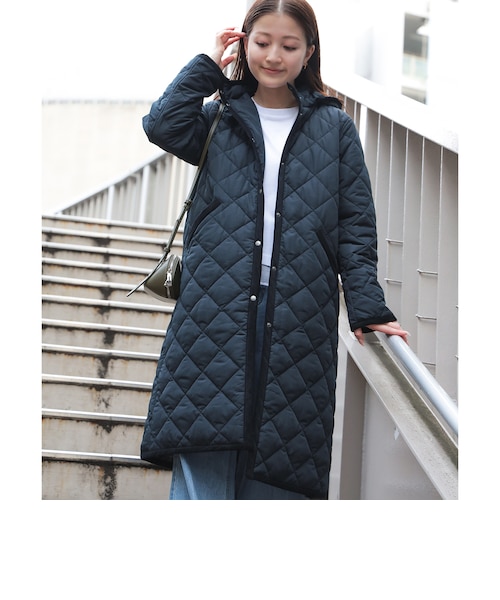 【美品】BEAMS HEART キルティングコートフード付き　ネイビ ー　XL 美品】BEAMS HEART キルティングコートフード付き ネイビ ー XL - メルカリ