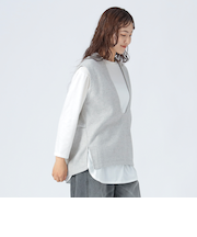 Uネックベスト × ロングスリーブTシャツ （セットアイテム）