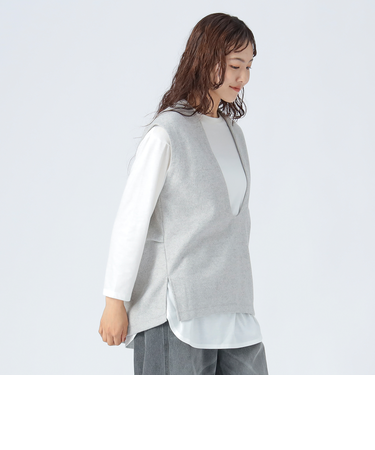 Uネックベスト × ロングスリーブTシャツ （セットアイテム）