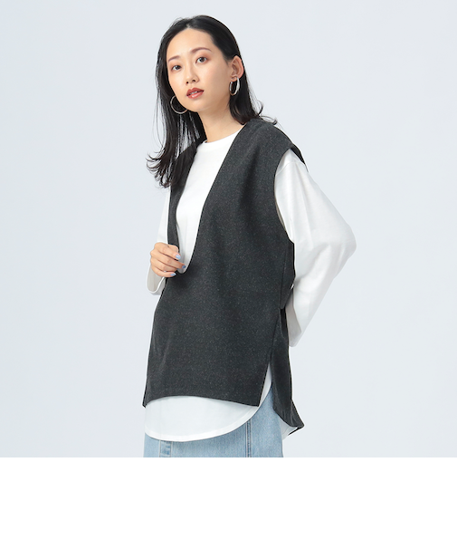 Uネックベスト × ロングスリーブTシャツ （セットアイテム）