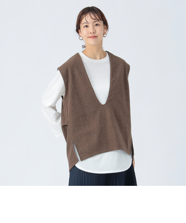 Uネックベスト × ロングスリーブTシャツ （セットアイテム）