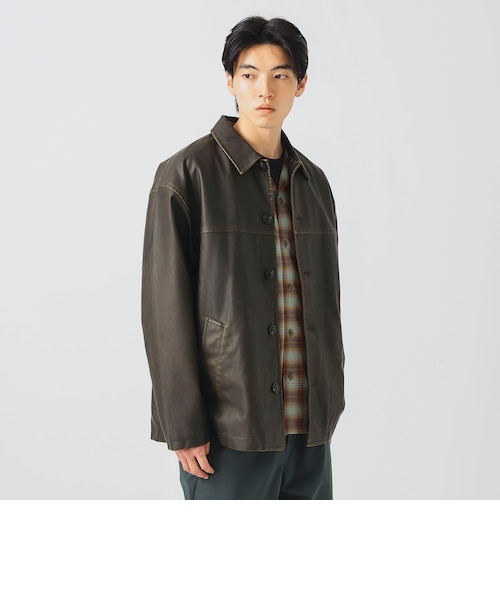 BEAMS 21aw レザー カーコート M フェイクレザー カーコート｜ビームスアウトレットのアウトレット通販
